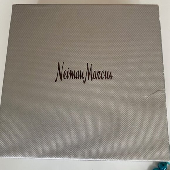 Neiman Marcus 32" Long Beaded Turquoise and Jet Necklace w 5" Tassel, Extender - Picture 9 of 9